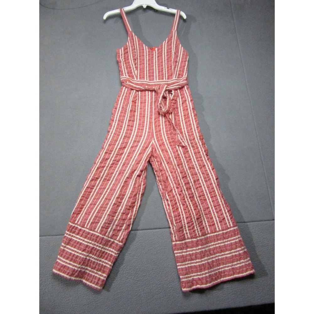 Anthropologie Jumpsuit Womens Small Red White Striped Ett:Twa Robin Wide Leg